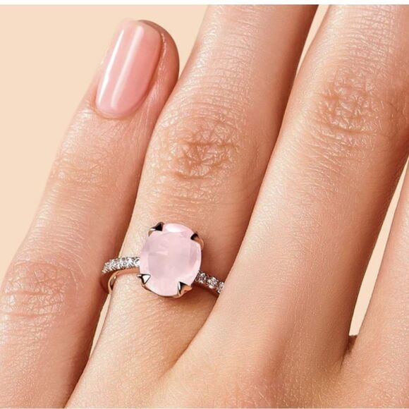 Rose Quartz Ring - Harlow - Picture 4 of 10
